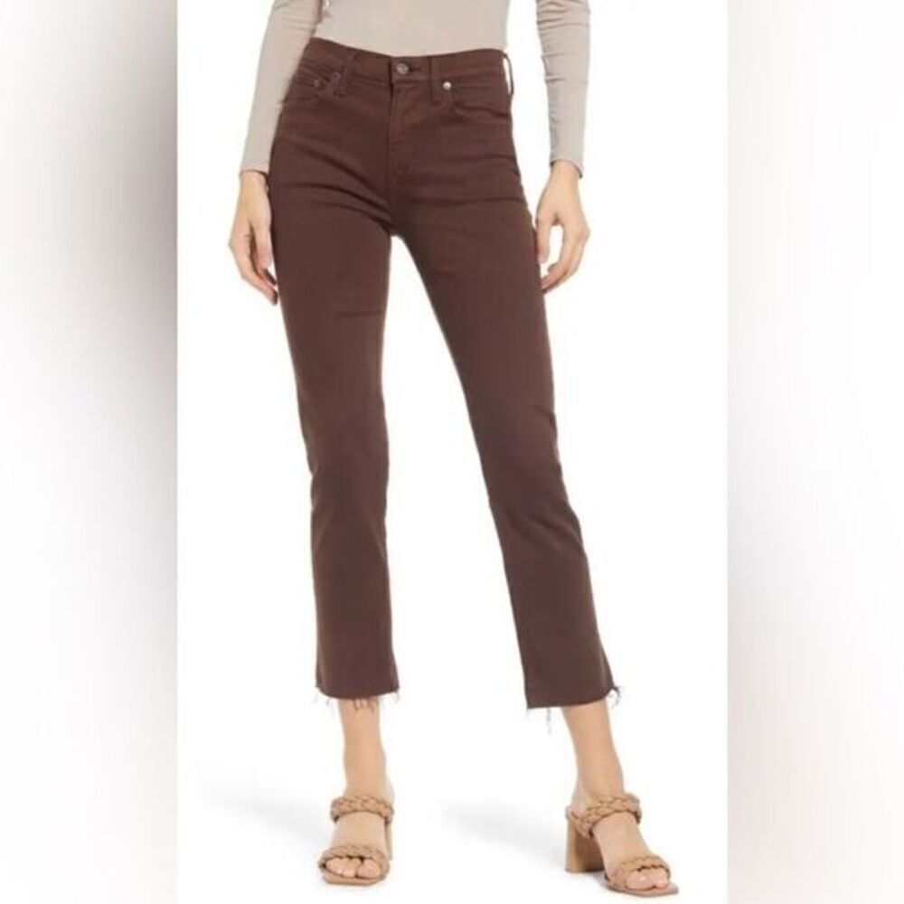 NWT Edwin Anthropology Women’s Bree Slim Straight Crop Jeans Java Brown- Size 27